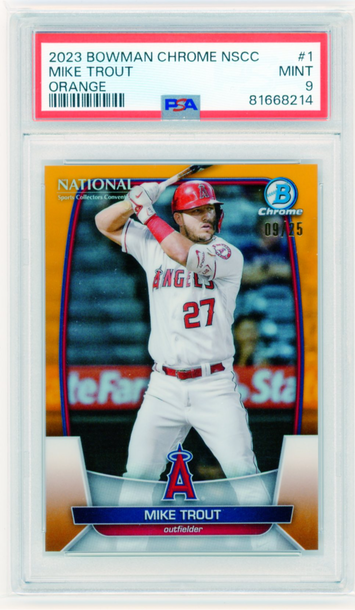 2023 Bowman Chrome NSCC #1 Mike Trout Orange PSA 9 MINT!
