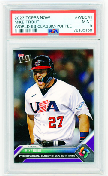 2023 Topps Now #WBC41 Mike Trout World Baseball Classic-Purple PSA 9 MINT!