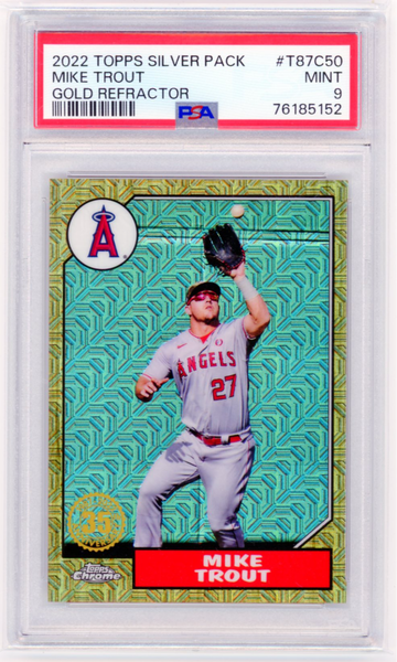 2022 Topps Silver Pack #T87C50 Mike Trout Gold Refractor PSA 9 MINT!