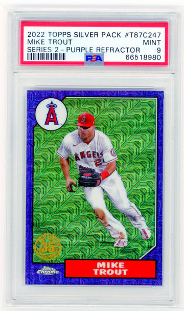 2022 Topps Silver Pack Series 2 #T87C247 Purple Refractor PSA 9 MINT!