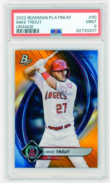 2022 Bowman Platinum #90 Mike Trout Orange PSA 9 MINT!
