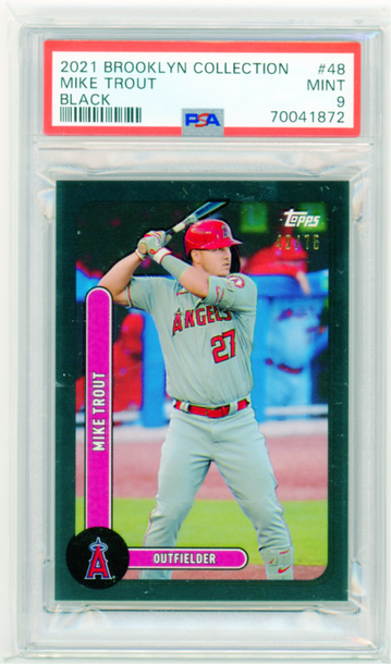 2021 Brooklyn Collection #48 Mike Trout Black PSA 9 MINT!