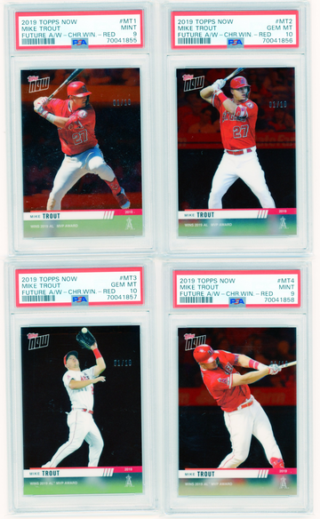 2019 Topps Now #MT1-MT10 Future Award Winner Chrome Mike Trout Complete Set PSA 9 and 10's!