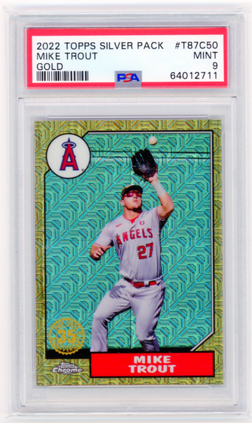 2022 Topps Silver Pack #T87C50 Mike Trout Gold Refractor PSA 9 MINT!