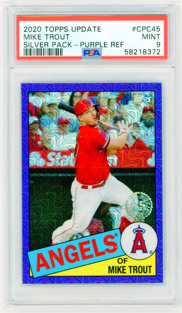 2020 Topps Update Silver Pack #CPC45 Mike Trout Purple Refractor PSA 9 MINT!