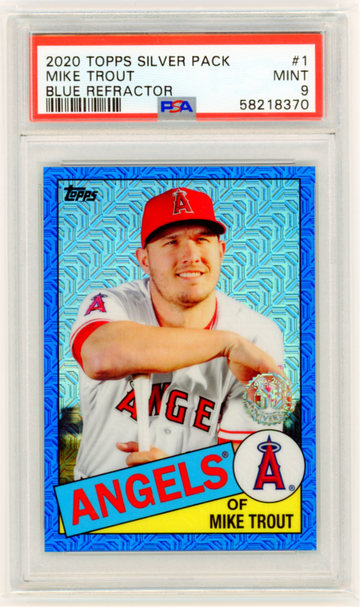 2020 Topps Silver Pack #1 Mike Trout Blue Refractor PSA 9 MINT!