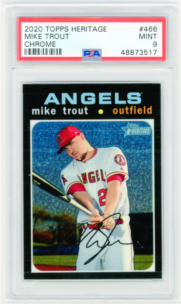 2020 Topps Heritage #466 Mike Trout Chrome PSA 9 MINT!