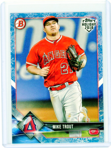 2018 Bowman Topps Holiday #TH-MT Mike Trout Blue Snowflake