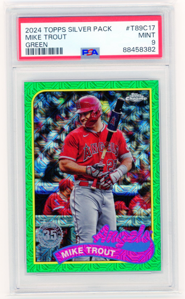 2024 Topps Silver Pack #T89C17 Mike Trout Green PSA 9 MINT!