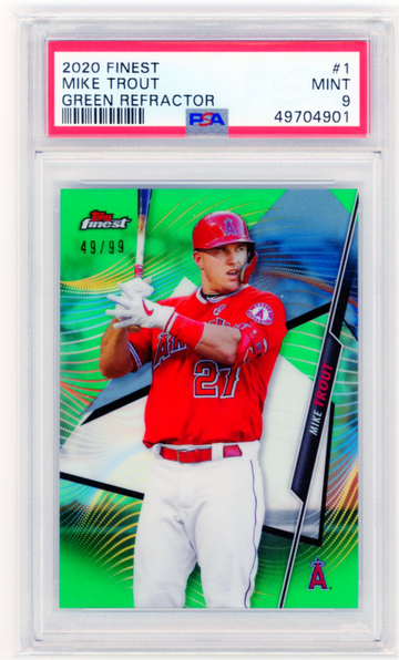 2020 Finest #1 Mike Trout Green Refractor PSA 9 MINT!