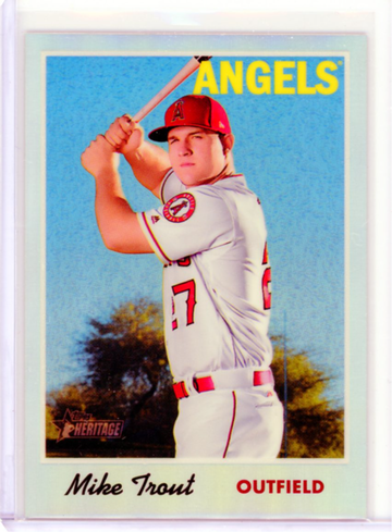 2019 Topps Heritage #485 Mike Trout Chrome Refractor
