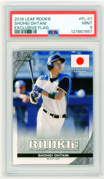 2018 Leaf Rookie #FL-01 Shohei Ohtani Exclusive Flag PSA 9 MINT!
