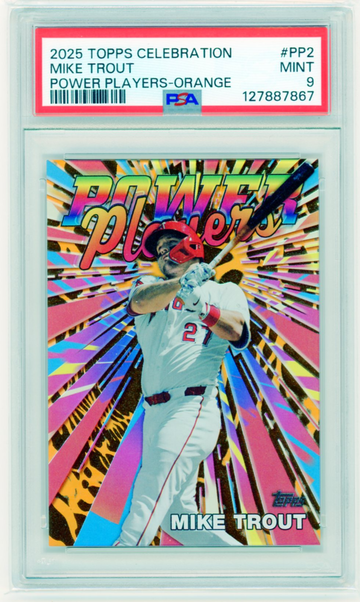 2025 Topps Celebration #PP2 Mike Trout Power Players-Orange PSA 9 MINT!