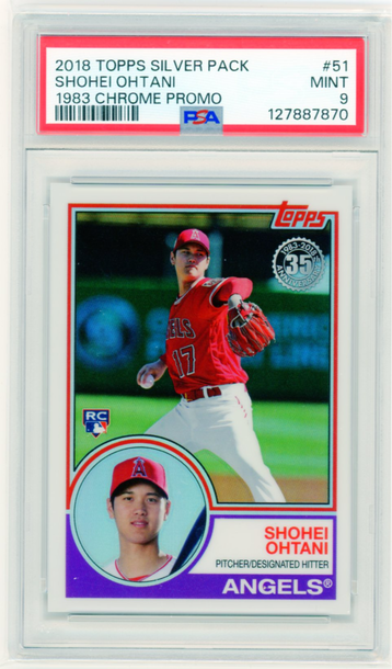 2018 Topps Silver Pack #51 Shohei Ohtani 1983 Chrome Promo PSA 9 MINT!
