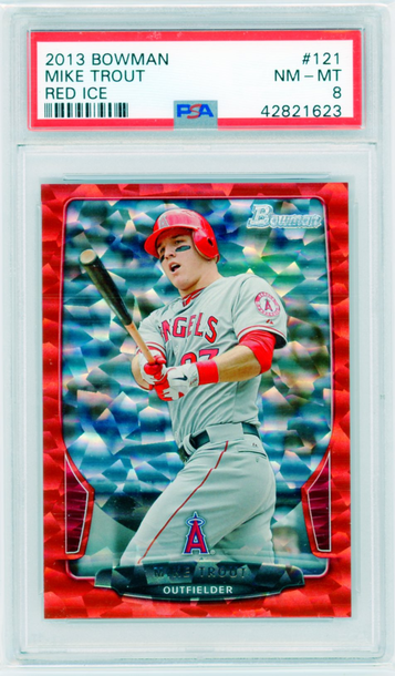 2013 Bowman #121 Mike Trout Red Ice PSA 8 NM-MT!