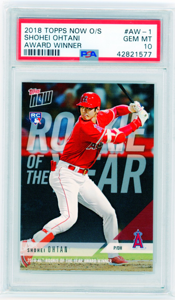 2018 Topps Now O/S Award Winner #AW-1 Shohei Ohtani PSA 10 GEM MINT 10!