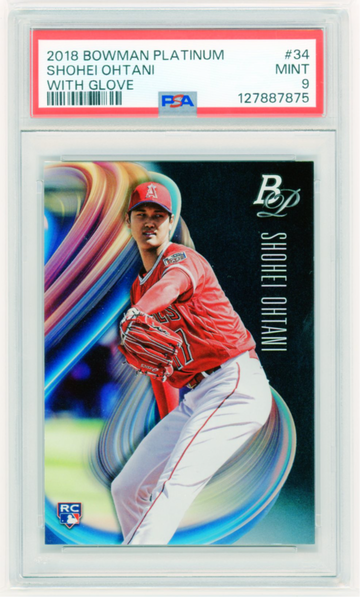 2018 Bowman Platinum With Glove #34 Shohei Ohtani PSA 9 MINT!