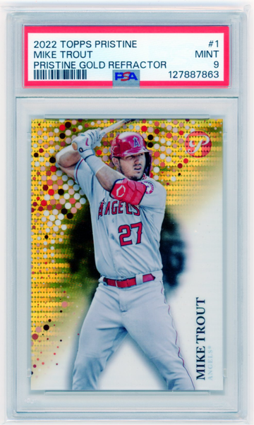 2022 Topps Pristine #1 Mike Trout Pristine Gold Refractor PSA 9 MINT!
