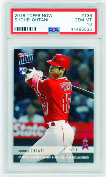 2018 Topps Now #136 Shohei Ohtani PSA 10 GEM MINT!