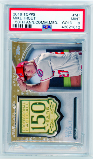 2019 Topps #MT Mike Trout 150th Ann.Comm.Medallion-Gold PSA 9 MINT!