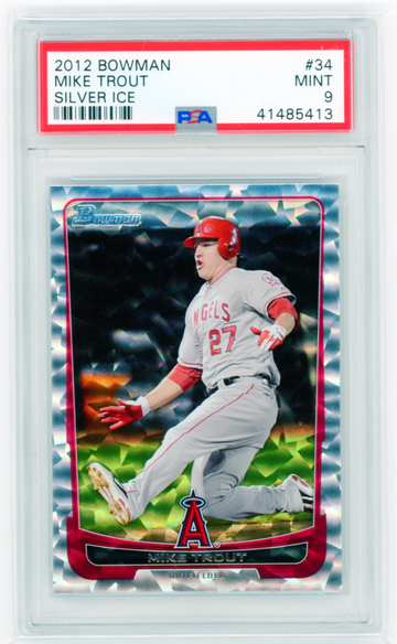 2012 Bowman #34 Mike Trout Silver Ice PSA 9 MINT!