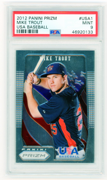 2012 Panini Prizm #USA1 Mike Trout USA Baseball PSA 9 MINT!