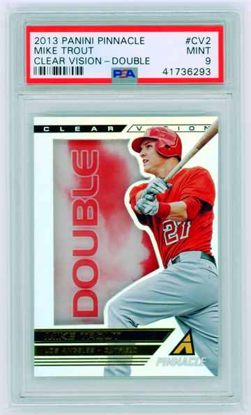 2013 Panini Pinnacle #CV2 Mike Trout Clear Vision-Double PSA 9 MINT!