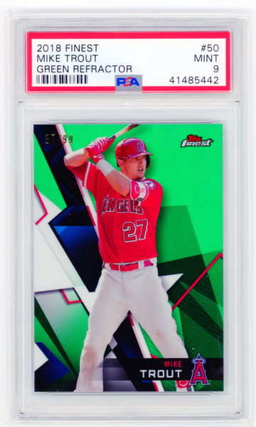 2018 Finest #50 Mike Trout Green Refractor PSA 9 MINT!