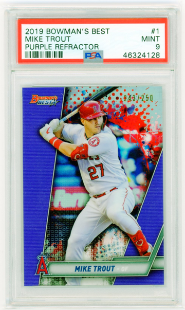 2019 Bowman's Best #1 Mike Trout Purple Refractor PSA 9 MINT!
