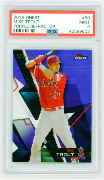 2018 Finest #50 Mike Trout Purple Refractor PSA 9 MINT!