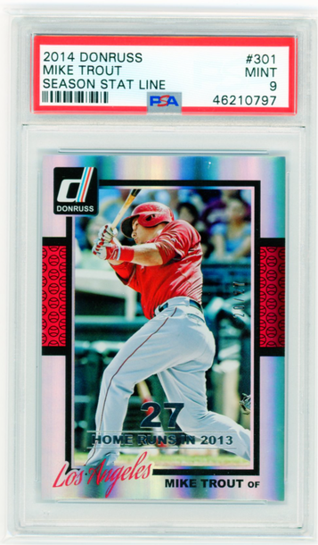 2014 Donruss #301 Mike Trout Season Stat Line PSA 9 MINT!