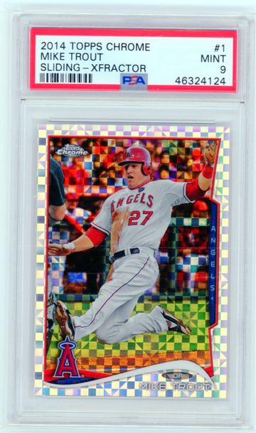 2014 Topps Chrome #1 Mike Trout Sliding-Xfractor PSA 9 MINT!