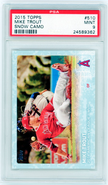 2015 Topps #510 Mike Trout Snow Camo PSA 9 MINT!