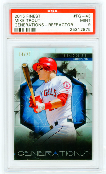 2015 Finest #FG-43 Mike Trout Generations-Refractor PSA 9 MINT!