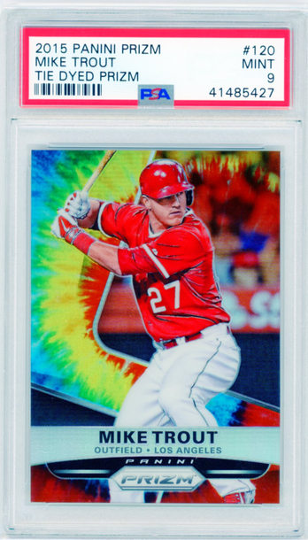 2015 Panini Prizm #120 Mike Trout Tie Dyed Prizm PSA 9 MINT!