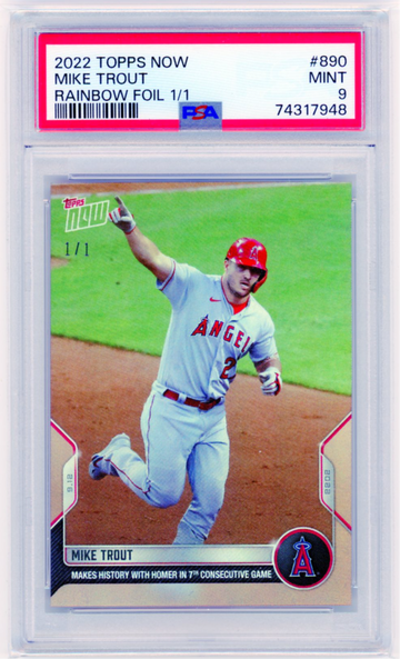 2022 Topps Now #890 Mike Trout Rainbow Foil 1/1! PSA 9 MINT!