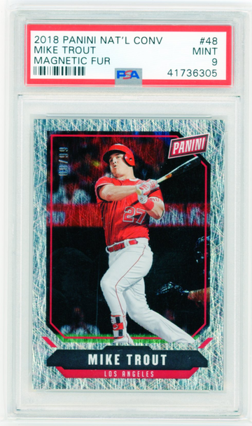 2018 Panini National Convention #48 Mike Trout Magnetic Fur PSA 9 MINT!