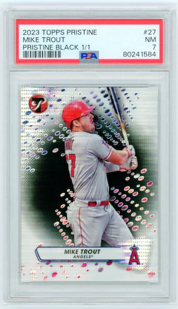 2023 Topps Pristine #27 Mike Trout Pristine Black 1/1!! PSA 7 NM!