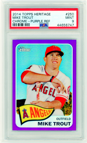 2014 Topps Heritage Chrome #250 Mike Trout Purple Refractor PSA 9 MINT!