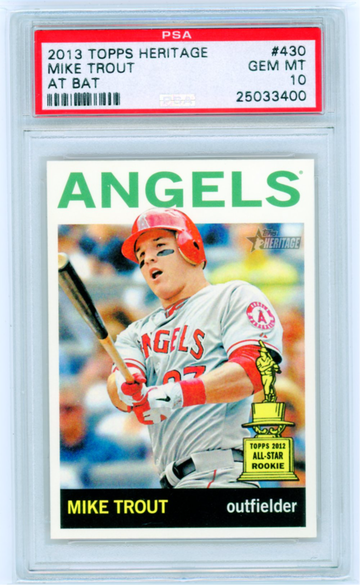2013 Topps Heritage #430 Mike Trout At Bat PSA 10 GEM MINT!
