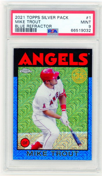 2021 Topps Silver Pack #1 Mike Trout Blue Refractor PSA 9 MINT!