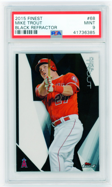 2015 Finest #68 Mike Trout Black Refractor PSA 9 MINT!