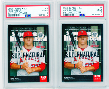 2-2021 Topps X S.I. Mike Trout 8/27/2012 Cover BOTH PSA 9 MINT!