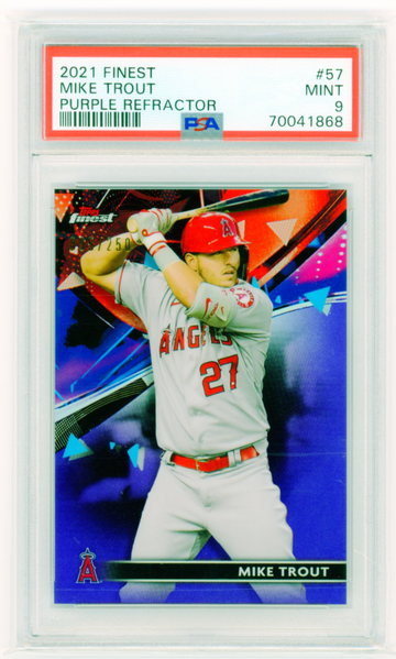 2021 Finest #57 Mike Trout Purple Refractor PSA 9 MINT!