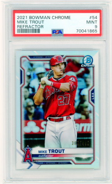 2021 Bowman Chrome #54 Mike Trout Refractor PSA 9 MINT!