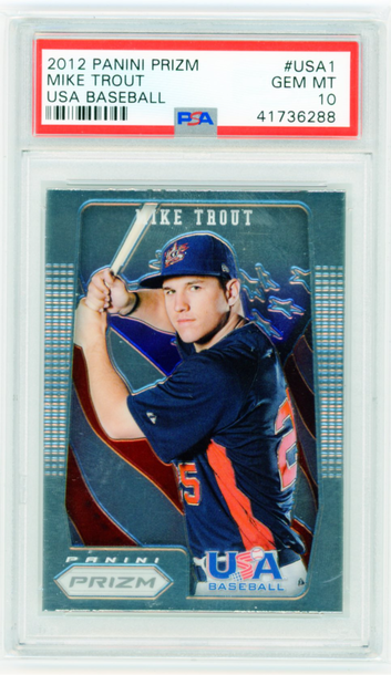 2012 Panini Prizm #USA1 Mike Trout USA Baseball PSA 10 GEM MINT!