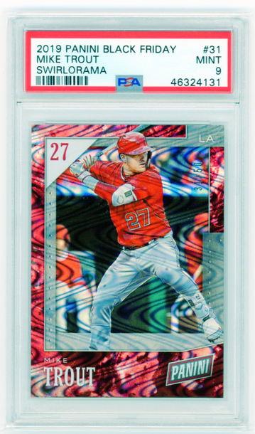 2019 Panini Black Friday #31 Mike Trout Swirlorama PSA 9 MINT!