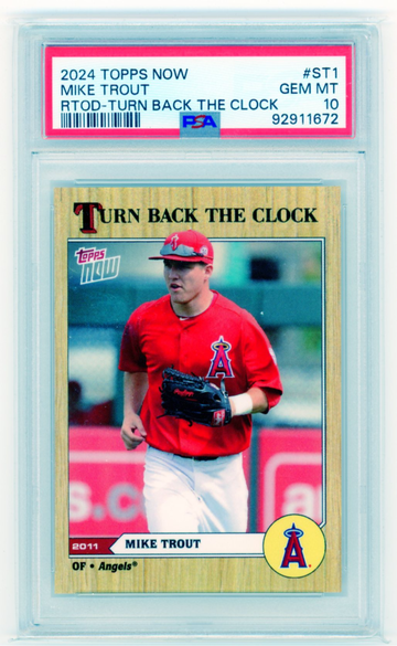 2024 Topps Now #ST1 Mike Trout RTOD-Turn Back The Clock PSA 10 GEM MINT!