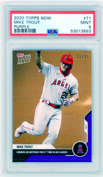 2020 Topps Now #71 Mike Trout Purple PSA 9 MINT!