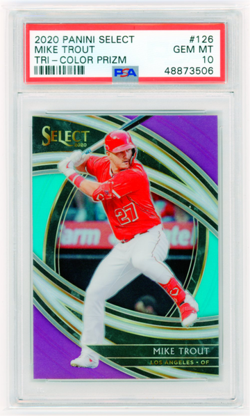 2020 Panini Select #126 Mike Trout Tri-Color Prizm PSA 10 GEM MINT!